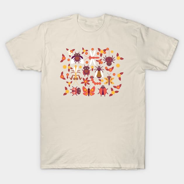 Funny insects with flowers and leaves T-Shirt by EkaterinaP